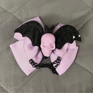 Purple Skull Bat Bow